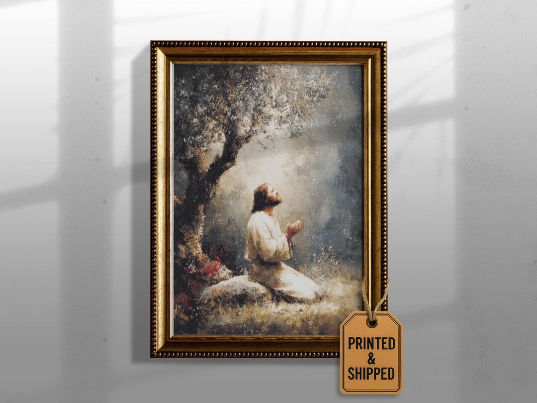 Jesus Praying in the Garden Painting | Gethsemane Prayer Art ...