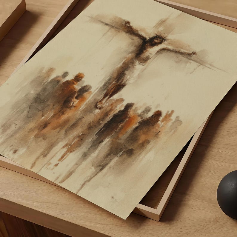 Crucifixion of Jesus Watercolor | Christ on the Cross Art | Good Friday ...