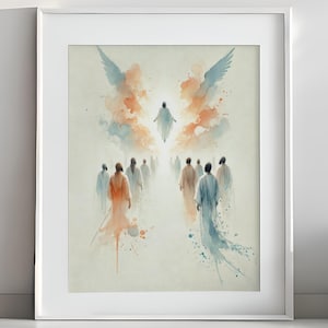 Jesus Ascends Heaven | Christian Ascending | Jesus Art Bible Wall Art Christian Faith, Oil Painting DIGITAL DOWNLOAD #349