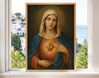 Immaculate Heart of Mary Print: Catholic Wall Art (Digital Download)