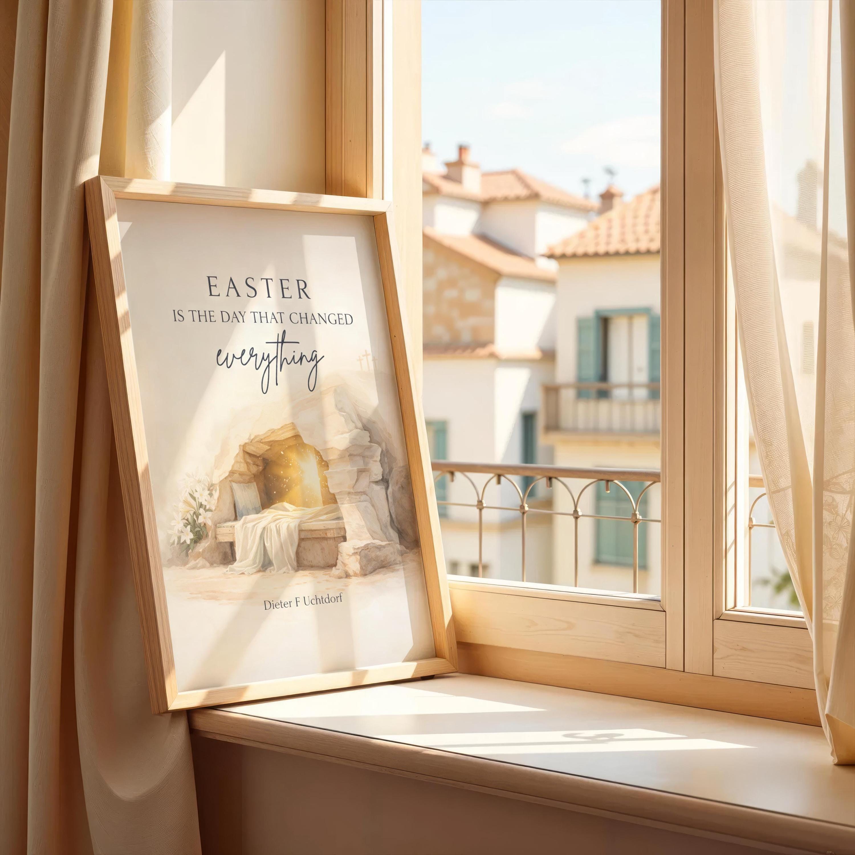 Easter is the Day That Changed Everything Print | Empty Tomb Watercolor ...