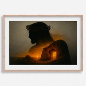 Resurrection of Christ, He is Risen, Empty Tomb, Jesus Print Jesus Art Easter Resurrection Calvary, He is Alive| DIGITAL DOWNLOAD #408