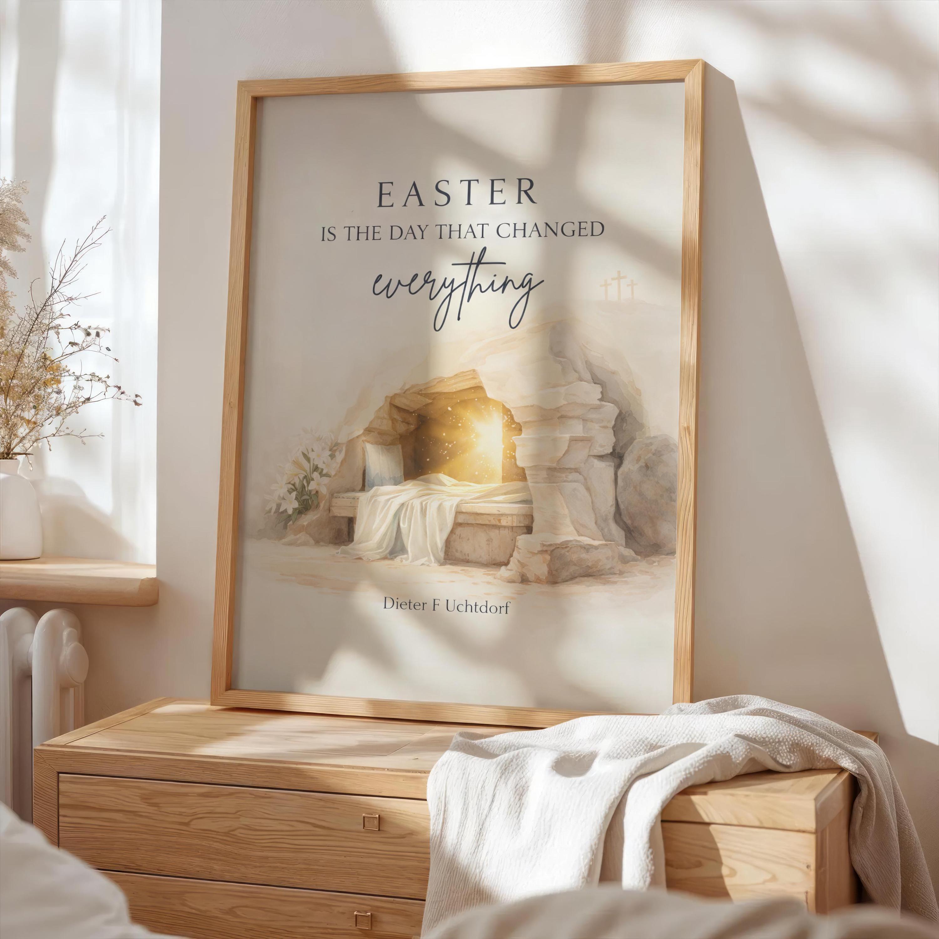 Easter is the Day That Changed Everything Print | Empty Tomb Watercolor ...