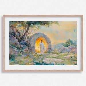 Victory in Jesus | Christian Art | Bible Art | Jesus Art | Digital Download | Resurrection | Wall Art | Empty Tomb | DIGITAL DOWNLOAD #389
