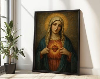 Immaculate Heart of Mary Print: Catholic Wall Art (Digital Download) #410