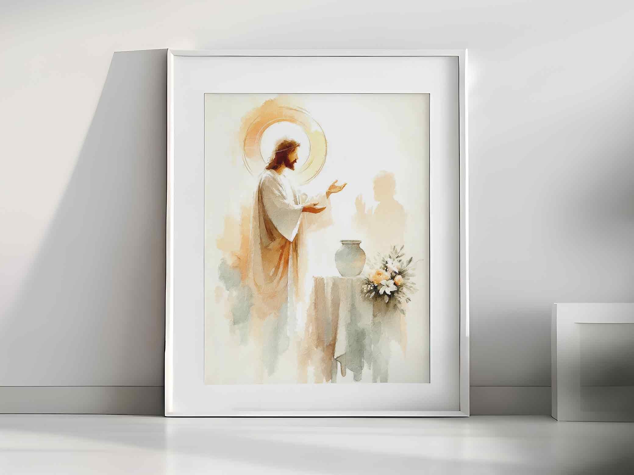 Wedding at Cana, Feast Water into Wine Bible Art Christian Modern Bible Verse Art Print Jesus Christ | DIGITAL DOWNLOAD #278