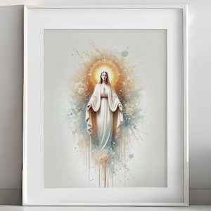 The Divine Serenity of Mary, Virgin Mary, Our Lady, Mother Mary Painting, Catholic Wall Art Print, Lady of Grace | DIGITAL DOWNLOAD #322