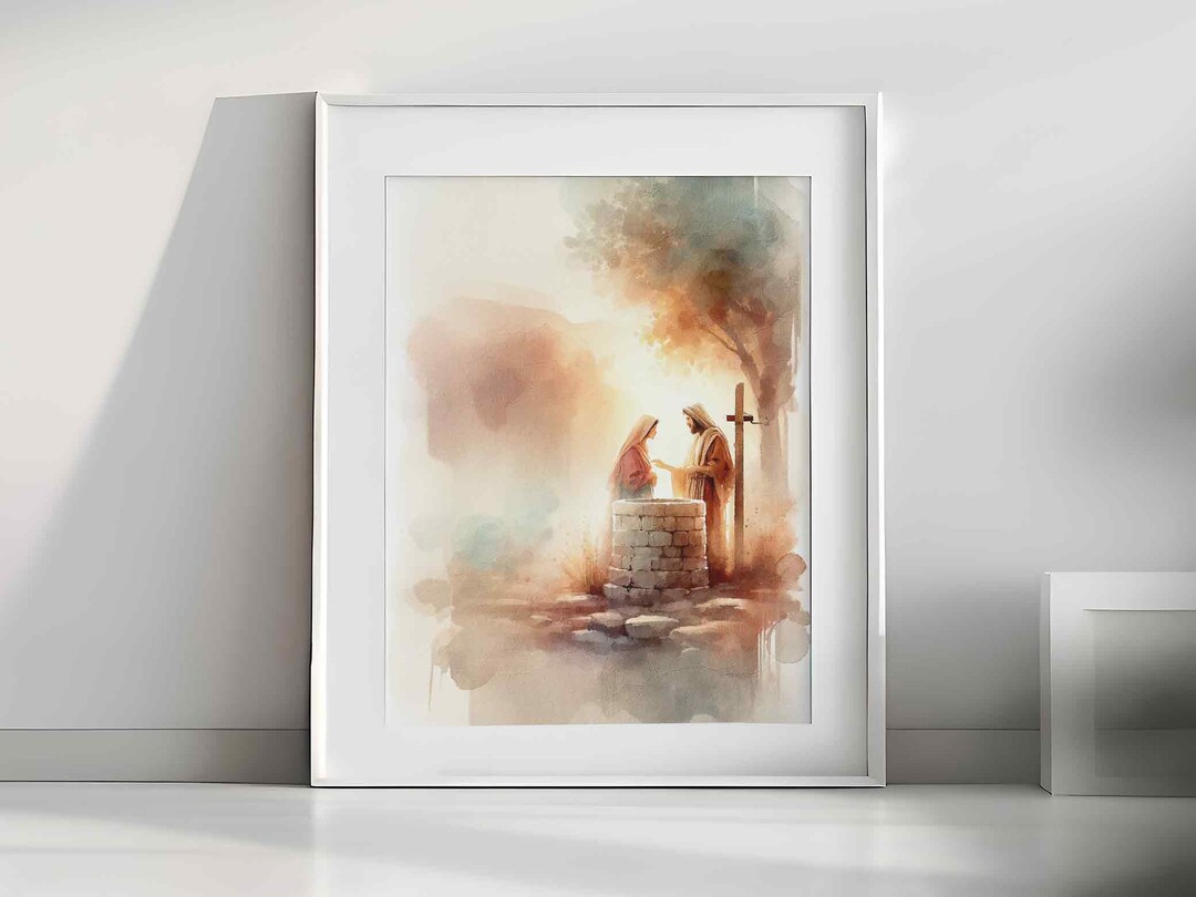 Woman at the Well Christian Art Print: Jesus and Samaritan Woman ...