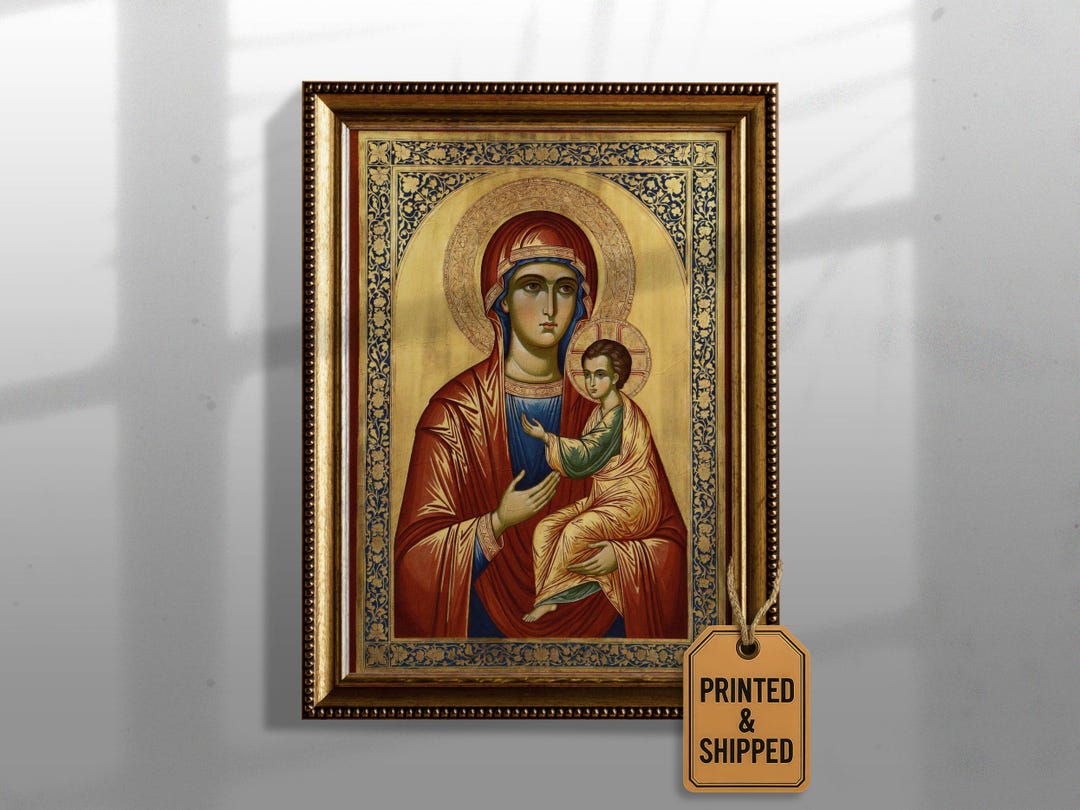Virgin Mary and Baby Jesus Icon Art Print | Byzantine Catholic Wall Art ...