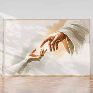 救いを求めて | イエス・キリストの手の絵画 | イエスの芸術 | キリスト教の絵画 | デジタルダウンロード #282