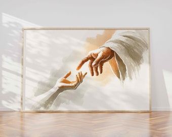 Reaching For Salvation | Jesus Christ&#39;s Hands Painting | Jesus Art | Christian Painting | Digital Download  #282