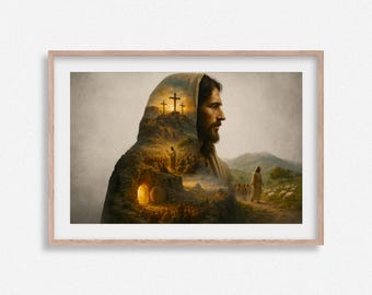 Jesus Christ Art Print: Easter Resurrection Scene (Digital Download)