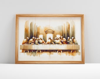 The Last Supper Wall Art | Digital Download | Jesus Art, Bible Wall Art, Christian Faith, Oil Painting #131