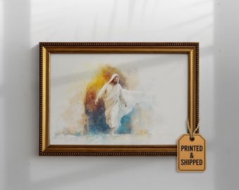 Resurrected Jesus Watercolor | Empty Tomb Easter Art | Christ Resurrection Painting | Christian Faith Wall Decor 556