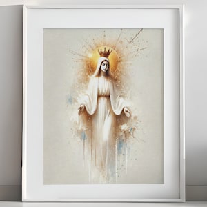 Mother Mary, Holy Mother, Virgin Mary, Our Lady, Mother Mary Painting, Catholic Wall Art Print, Lady of Grace | DIGITAL DOWNLOAD #323