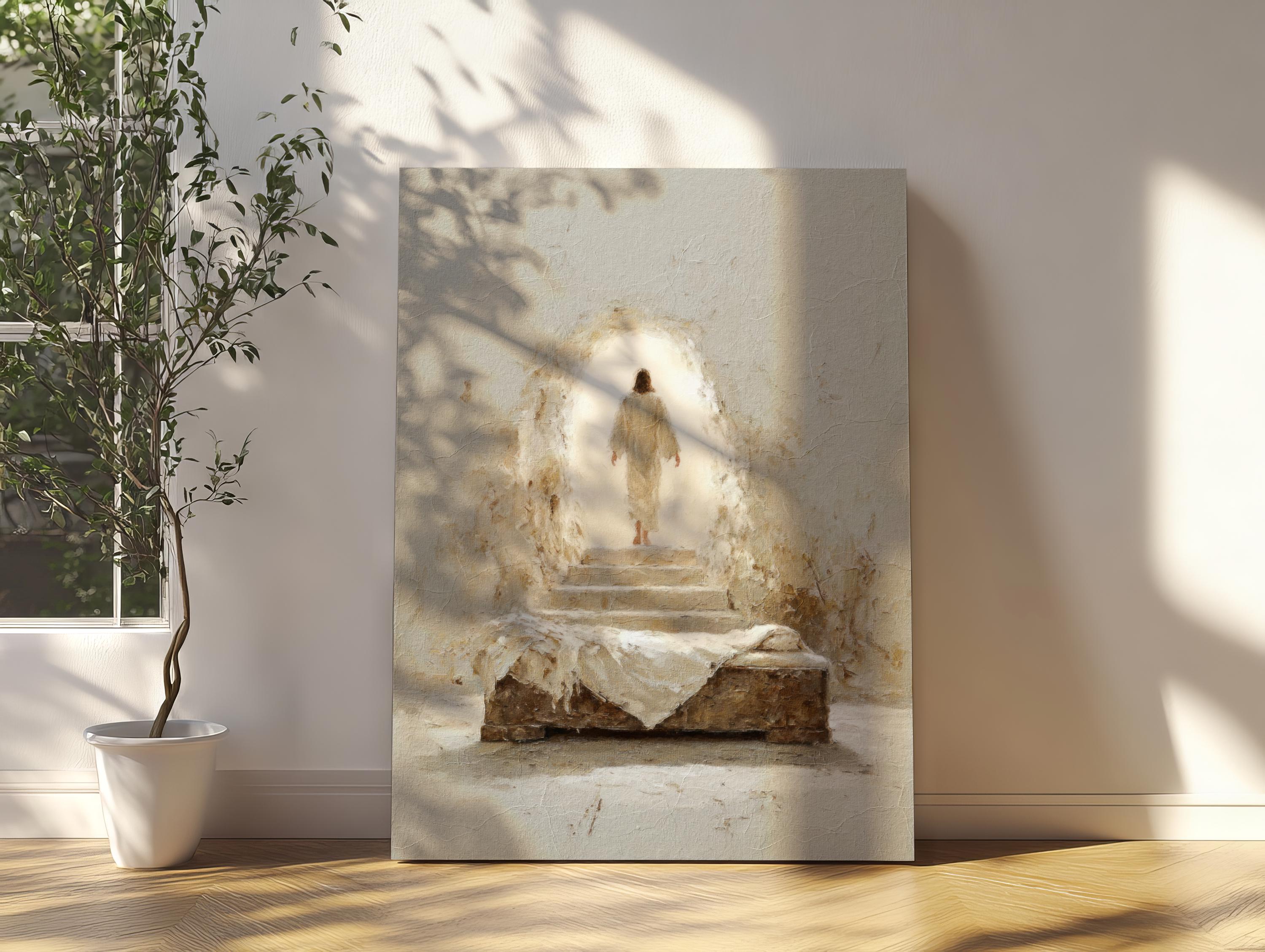 Resurrection of Jesus Painting | Empty Tomb Wall Art | Christ Rising ...