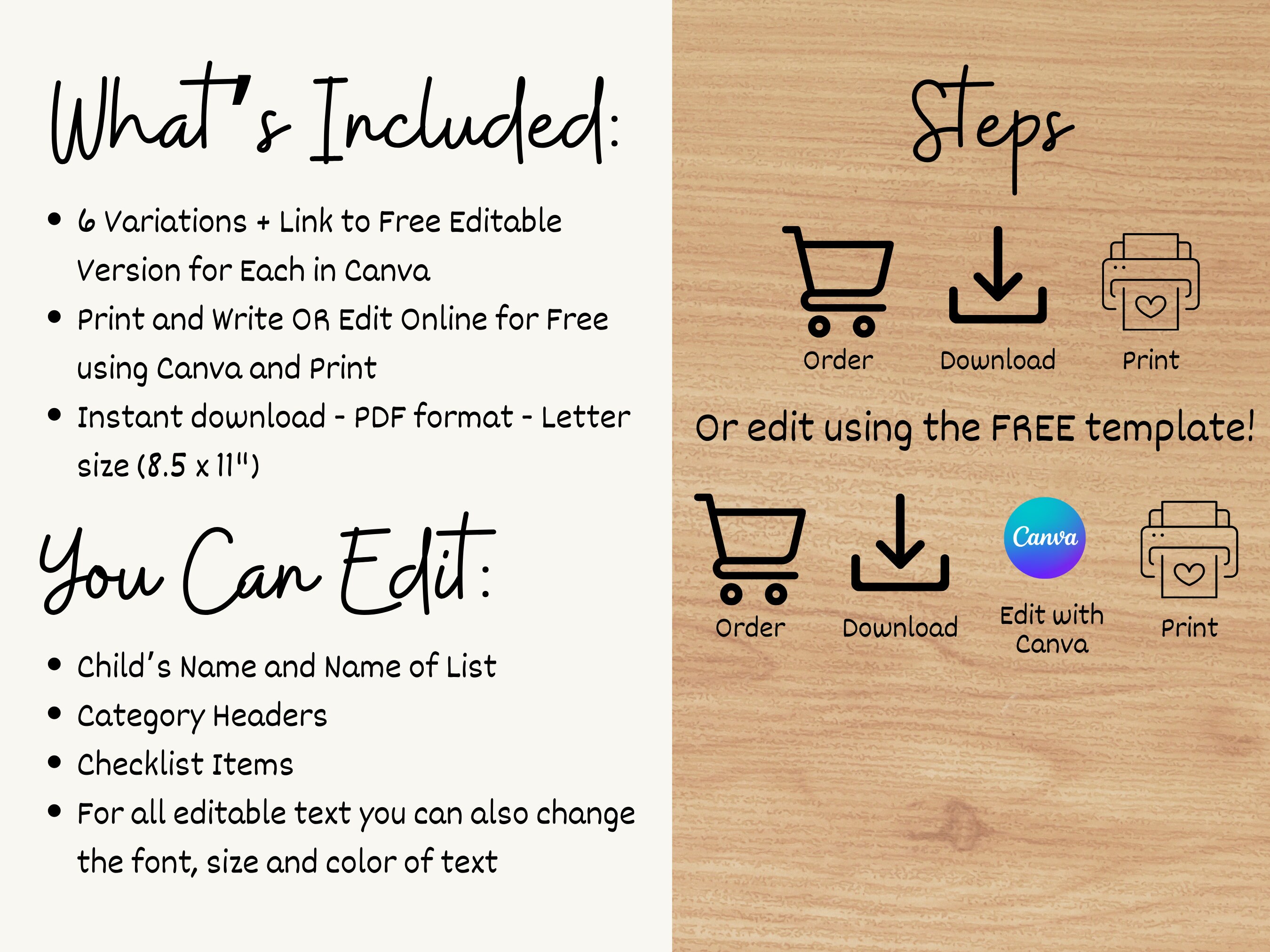 Printable Editable Before School After School Checklist | Kids Daily ...