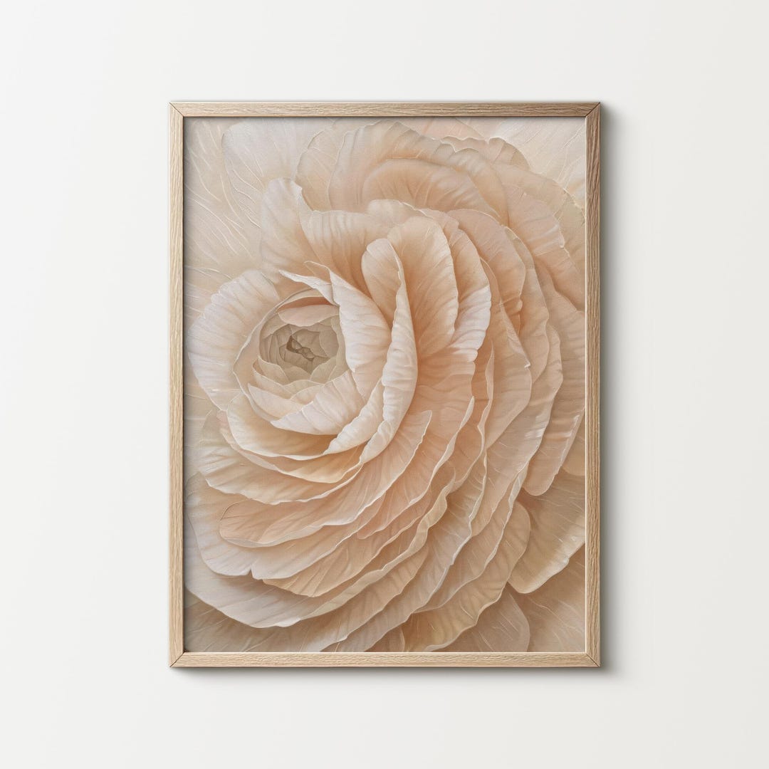 Elegant Ranunculus Floral Still Life Printable Wall Art - Muted Colors ...