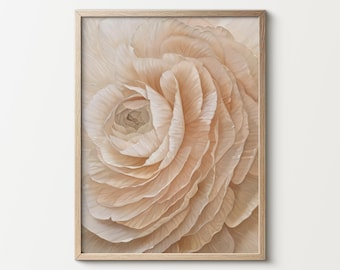 Elegant Ranunculus Floral Still Life Printable Wall Art - Muted Colors Digital Download