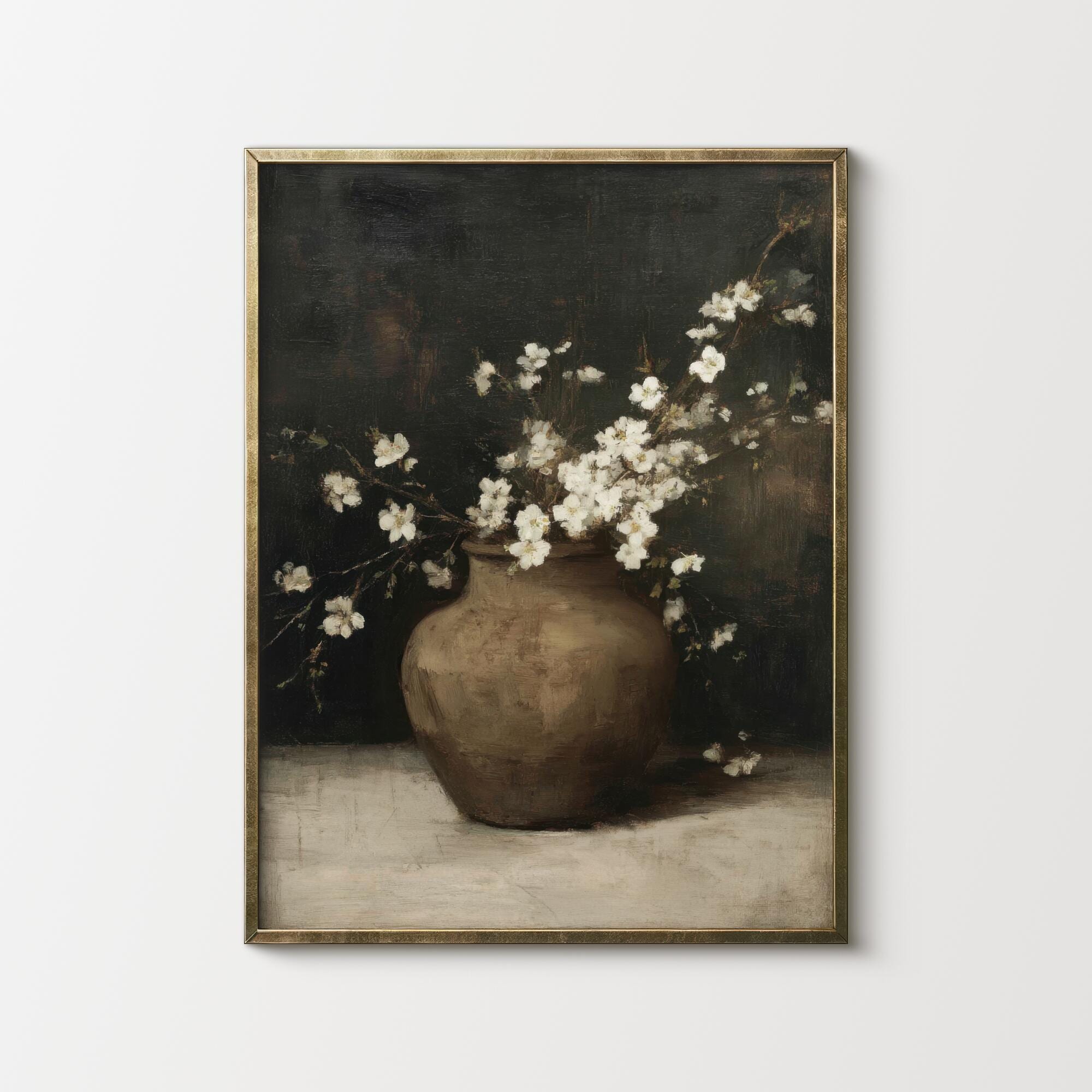 Vintage Floral Still Life Art Print: Moody French Country Dark Academia ...