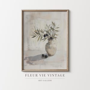Olive Branch Still Life Art Print: Muted Green Botanical (Digital Download)