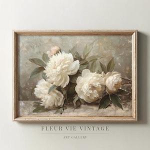 Arte mural de naturaleza muerta floral - Impresión digital de pintura de peonía