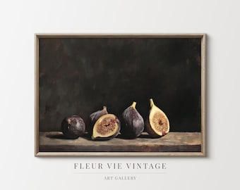 Fig Still Life Art Print: Mediterranean Kitchen Rustic Decor (PRINTABLE Digital Download)