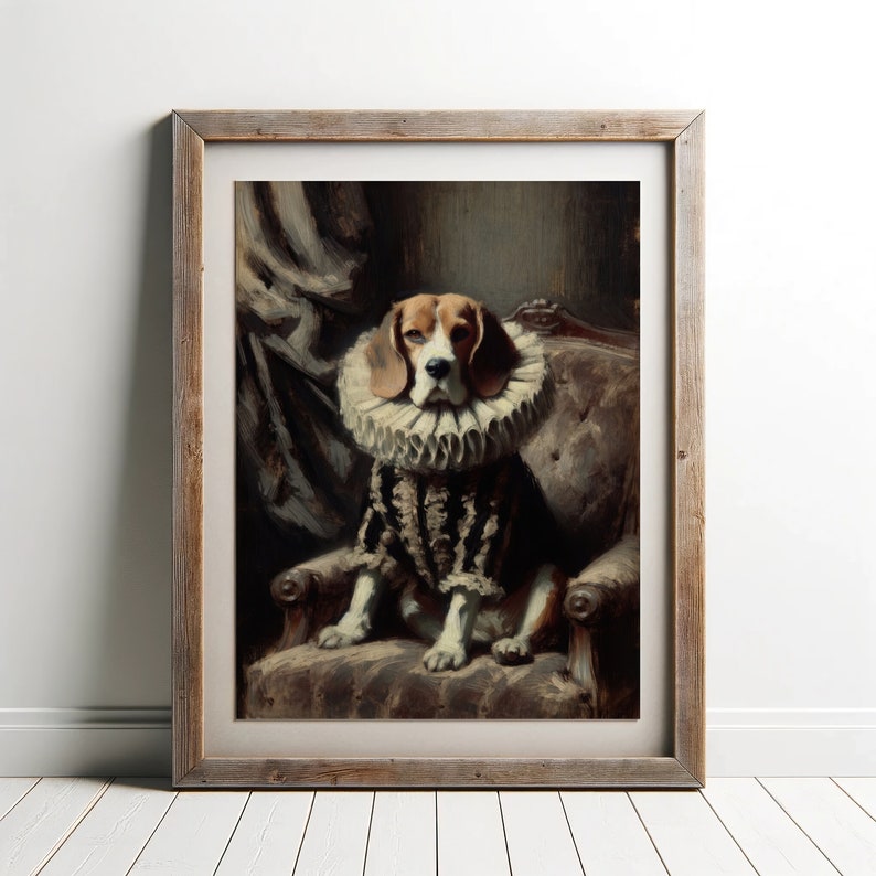 Beagle Royal Portrait PRINTABLE Wall Art Renaissance Portrait Dog Royal Portrait image 7