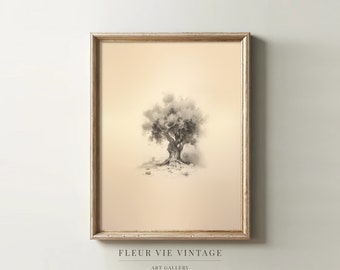 Olive Tree Painting | PRINTABLE Wall Art | Olive Tree Art | Muted Colors