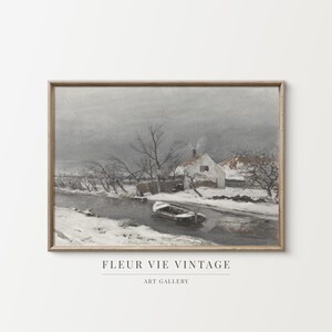 Descarga digital de paisaje de acuarela vintage para decoración de interiores minimalista