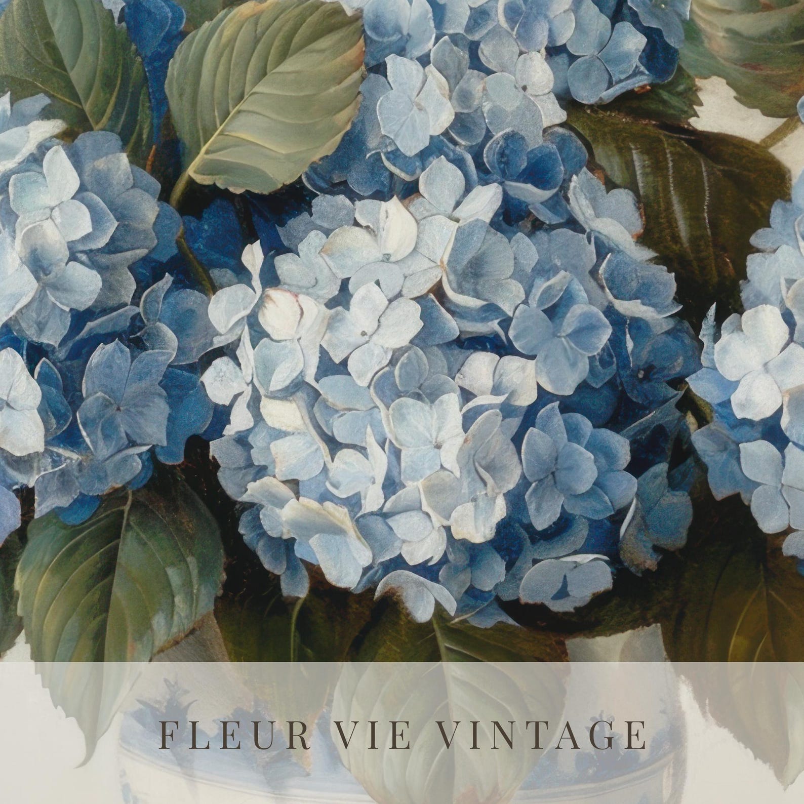 Muted Blue Hydrangea Floral Still Life Printable Wall Art | Digital ...