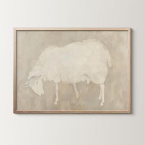 Muted Sheep Painting for Minimalist Interior Decor