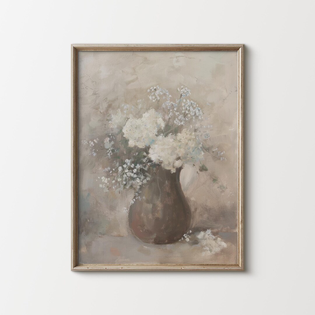 Muted Blue Hydrangea Floral Printable Wall Art - Digital Download ...