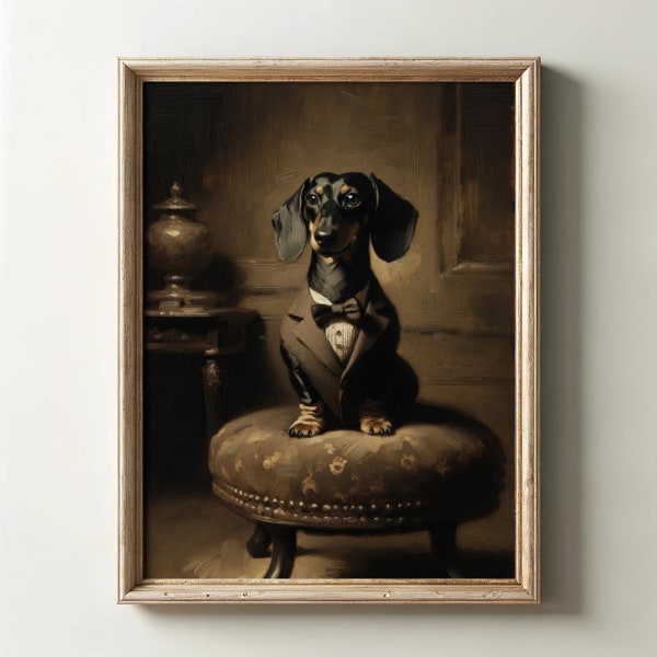 Dachshund Royal Portrait | PRINTABLE Wall Art | Renaissance Portrait | Dog Royal Portrait