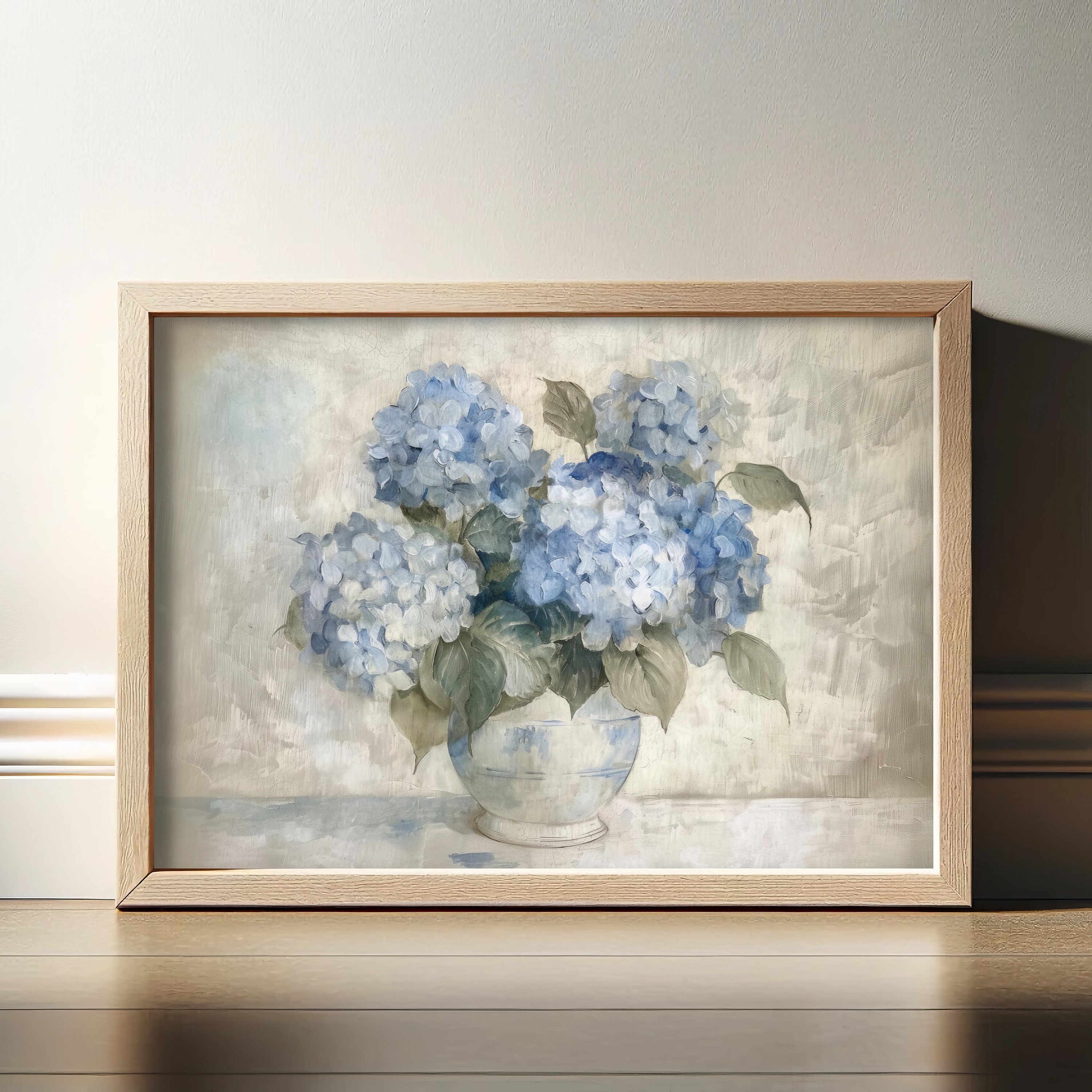 Blue Hydrangea PRINTABLE Wall Art Hydrangea Painting Flower Printable ...