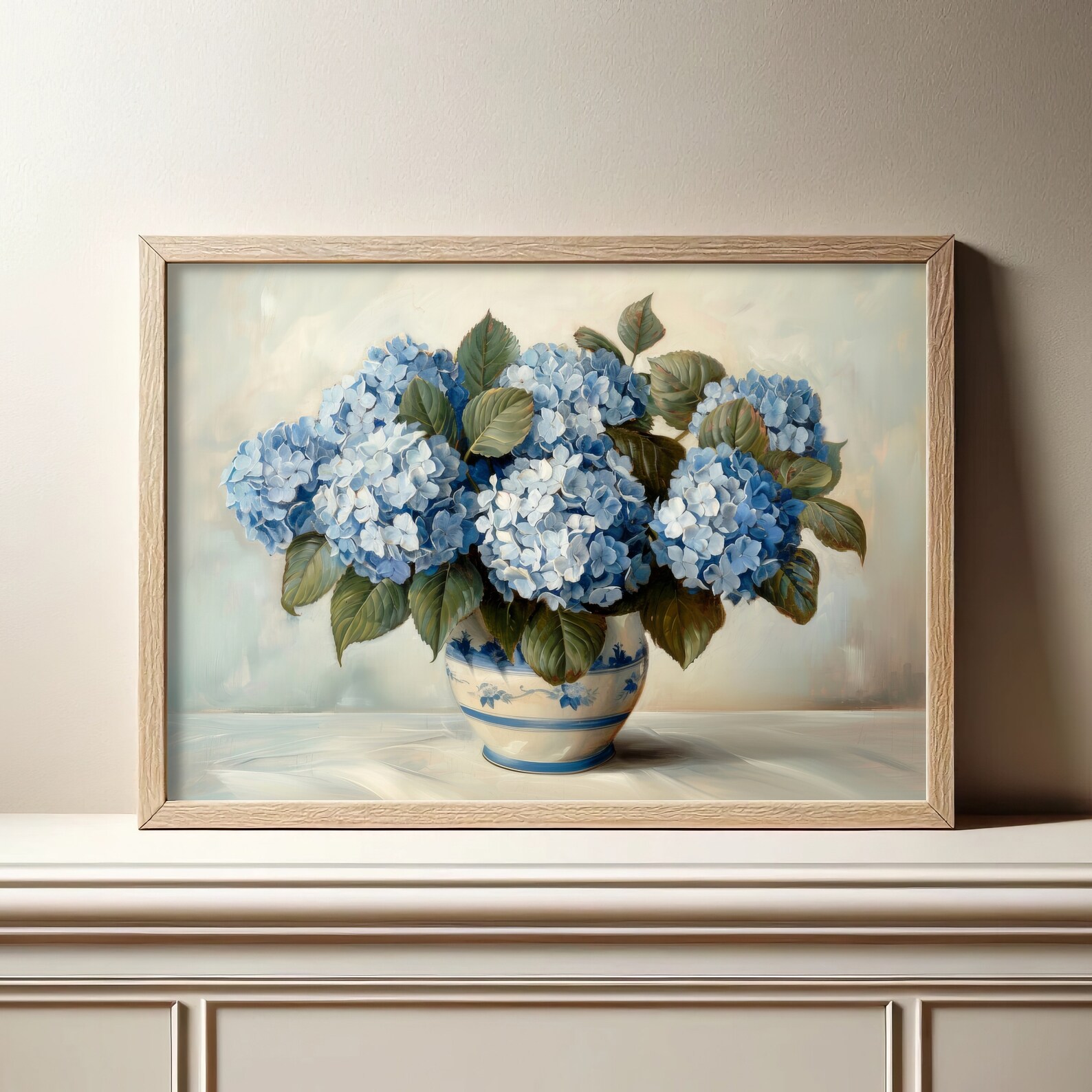 Blue Hydrangea PRINTABLE Wall Art Hydrangea Painting Floral Still Life ...