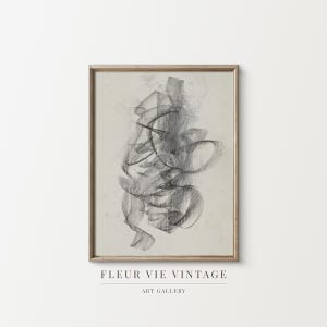 Vintage Bleistift Skizze: Digitaler Download für minimalistisches Wohndekor & modernes Interieur