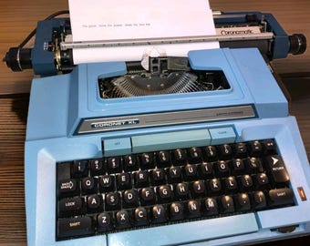 Vintage Smith Corona Coronet XL Electric Typewriter – Blue Portable Working with Case