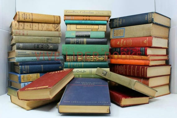 Lot of 9 Vintage Old Antique Hardcover Books - random colors