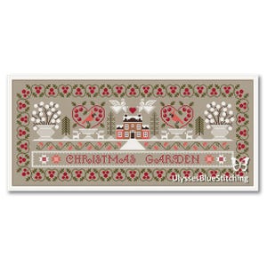 Christmas Garden Cross Stitch Pattern: Holiday House Sampler a Gift for Christmas (PDF)