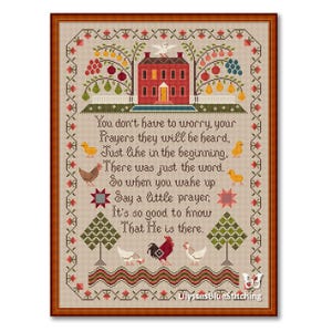 Sampler House Antique Style Cross Stitch Pattern: Primitive Alphabet (PDF Pattern)