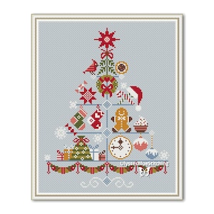 Christmas Tree Cake Stand Cross Stitch Pattern: Holiday Sampler a Gift for Christmas (PDF)