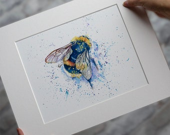 Bommel | Giclee kunstafdruk | Bumble Bee aquarel