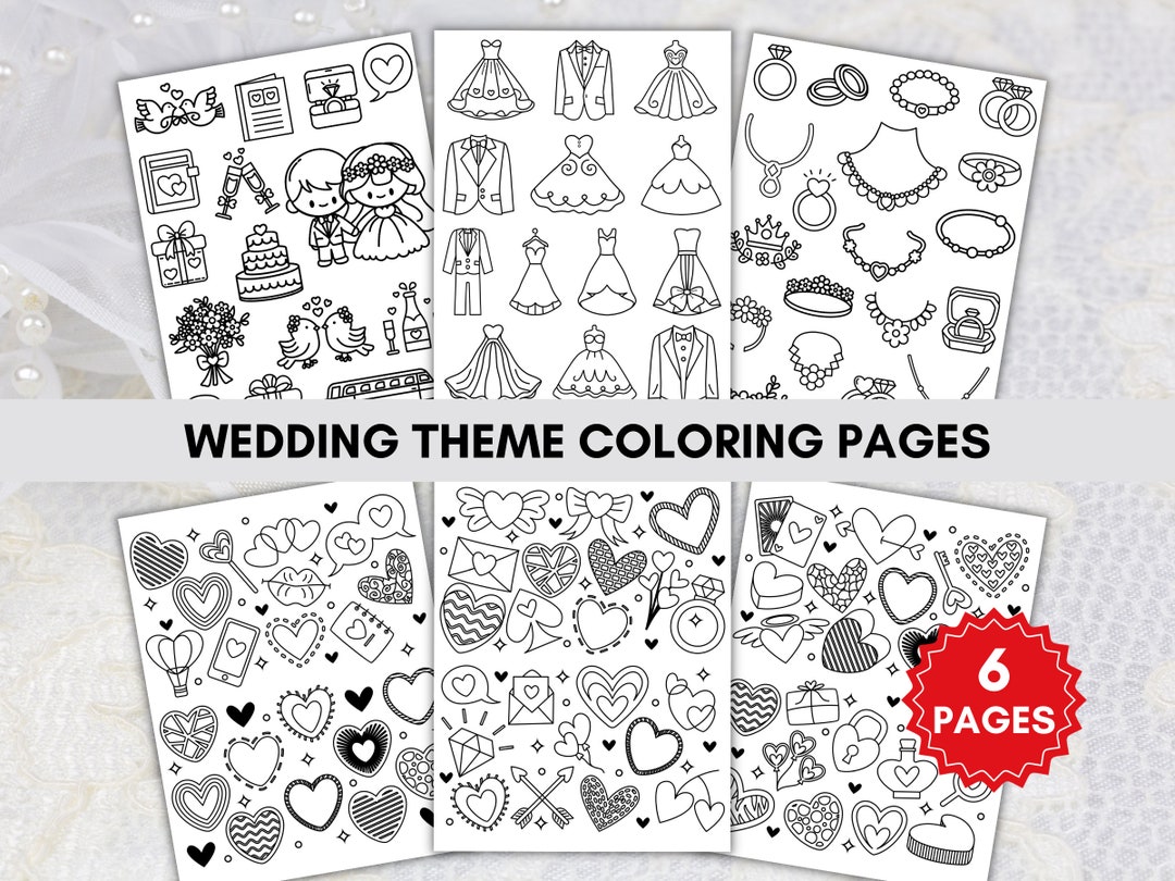 Printable Wedding Themed Coloring Pages For Guests And Kids Bride And Printable wedding themed coloring pages for guests and kids bride and