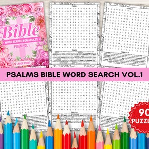 Psalms Bible Word Search Vol.1 Christian Printable Bible Word Find Book for Teens, Adults and Seniors