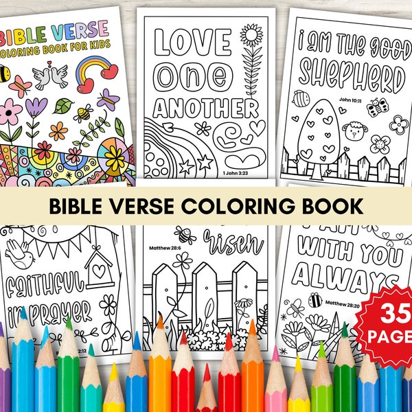 Bible Verse Coloring Pages for Kids Printable Christian Biblical Affirmation Coloring Book