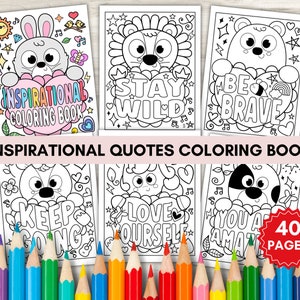 Livro de colorir com citações inspiradoras para crianças | Páginas imprimíveis de afirmação positiva para crianças