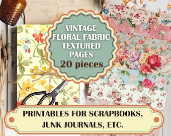 Sidor med vintage blommönster: Shabby chic rosmönster (digital nedladdning)