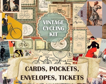 Kit de diario de bicicletas vintage: Efímeras de ciclismo retro (descarga digital)