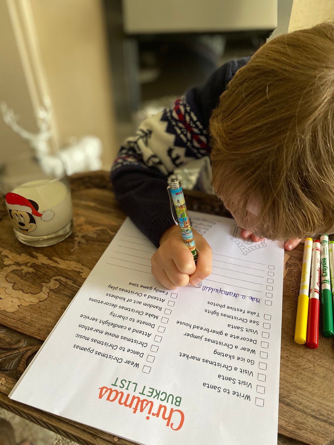 Christmas Activity List. Printable Colour-in Christmas Bucket List for ...